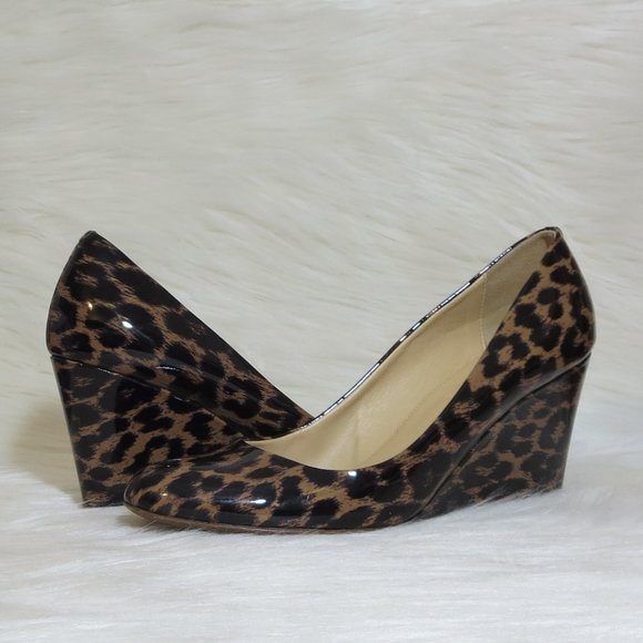 J. Crew Shoes - J. Crew | Martina | Leopard Patent Leather Wedge